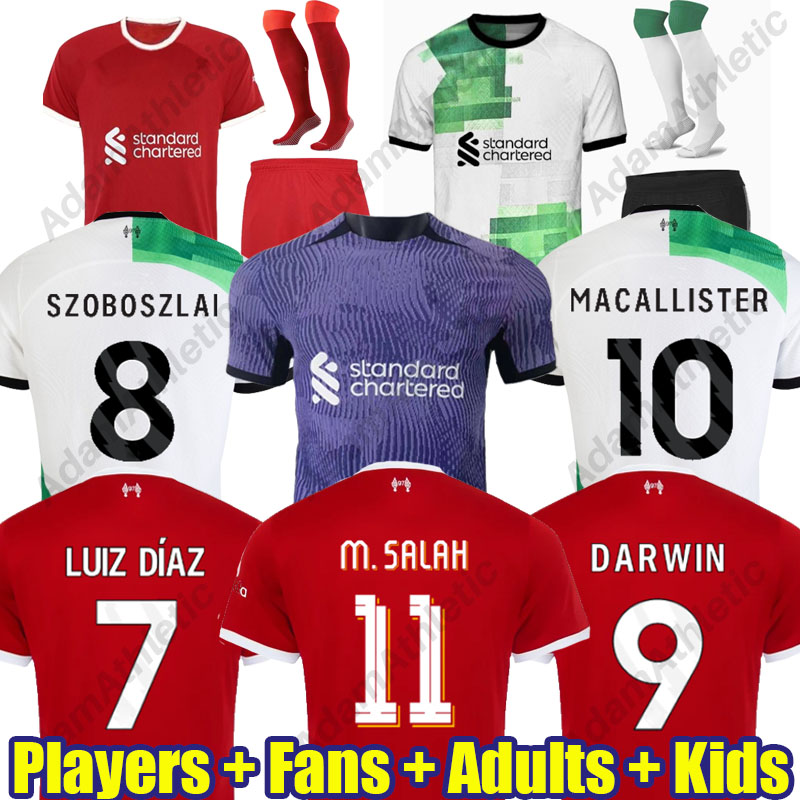 

The Reds soccer jerseys 23/24 A.MAC ALLISTER D.SZOBOSZLAI C.GAKPO D.NUNEZ L.DIAZ football shirts kids kit player version jersey 2023, 22-23 3rd kids