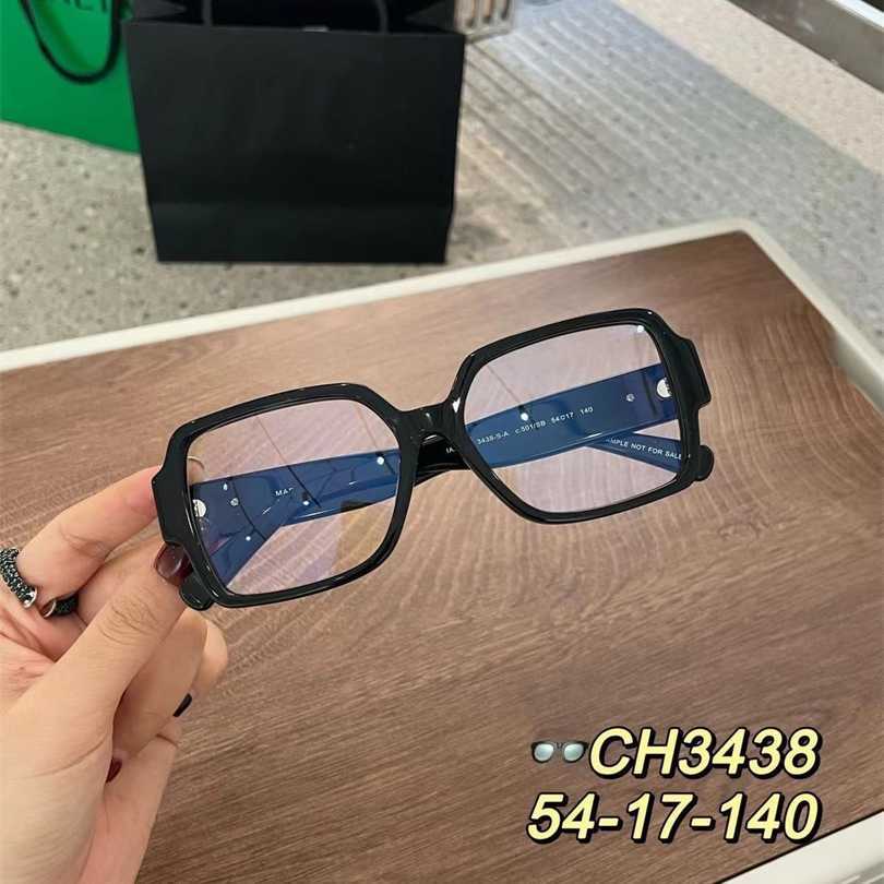 Sunglasses New High Quality Xiaoxiang's new ch3438 frame is popular on the internet fashionable caring with eyeglass square frames and myopia l