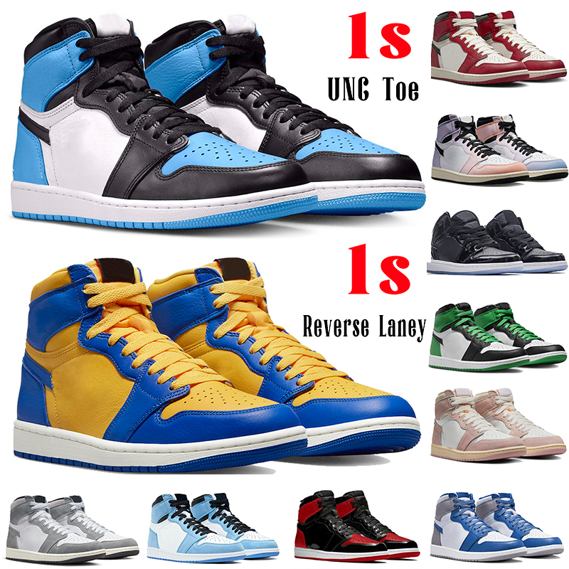 

Jumpman 1 1s Mens Basketball Shoes High OG Lucky Green Chicago Lost and Found Reverse Laney SE Ice University Blue UNC Toe Space Jam Men Women Trainers Sports Sneakers, 37 heritage