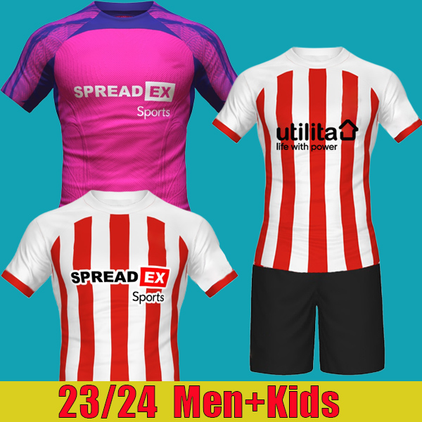 

23 24 SUNDERLAND Soccer Jerseys STEWART SIMMS ROBERTS AMAD CLARKE DAJAKU EVANS retro Football Shirt PRITCHARD Mens Kids Kit HOME, 22/23 home kids