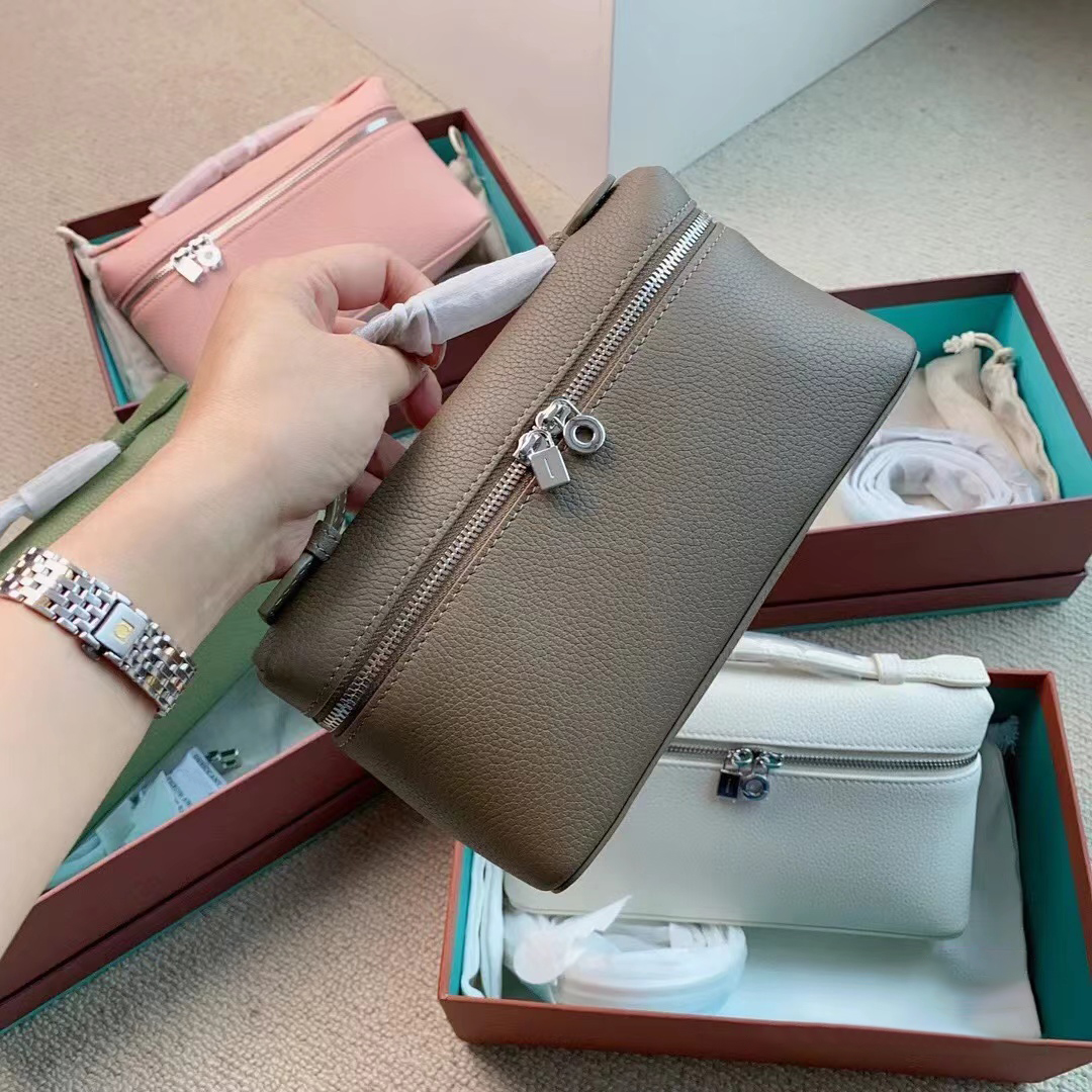 

Loro Extra Pocket Bag Designer LP Bag L19 Handbags Makeup Toiletry Shoulder Bag Fashion Trunk Bucket Clutch Women Beach Bags Size 19-11.5-6.5cm, Color 6