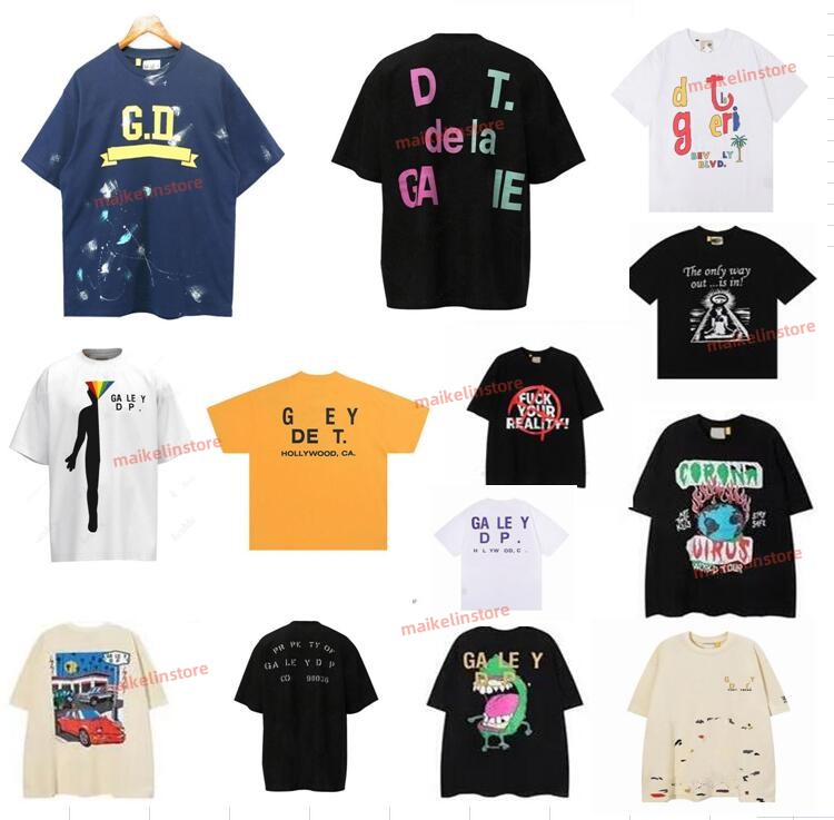 

2023 Women&Men's T-shirts Designer Galleryes depts Shirt Alphabet Print Trendy Trend Basic Casual Fashion Loose Short T-shirt Half Sleeve TeeS Green White And Black, Cus1