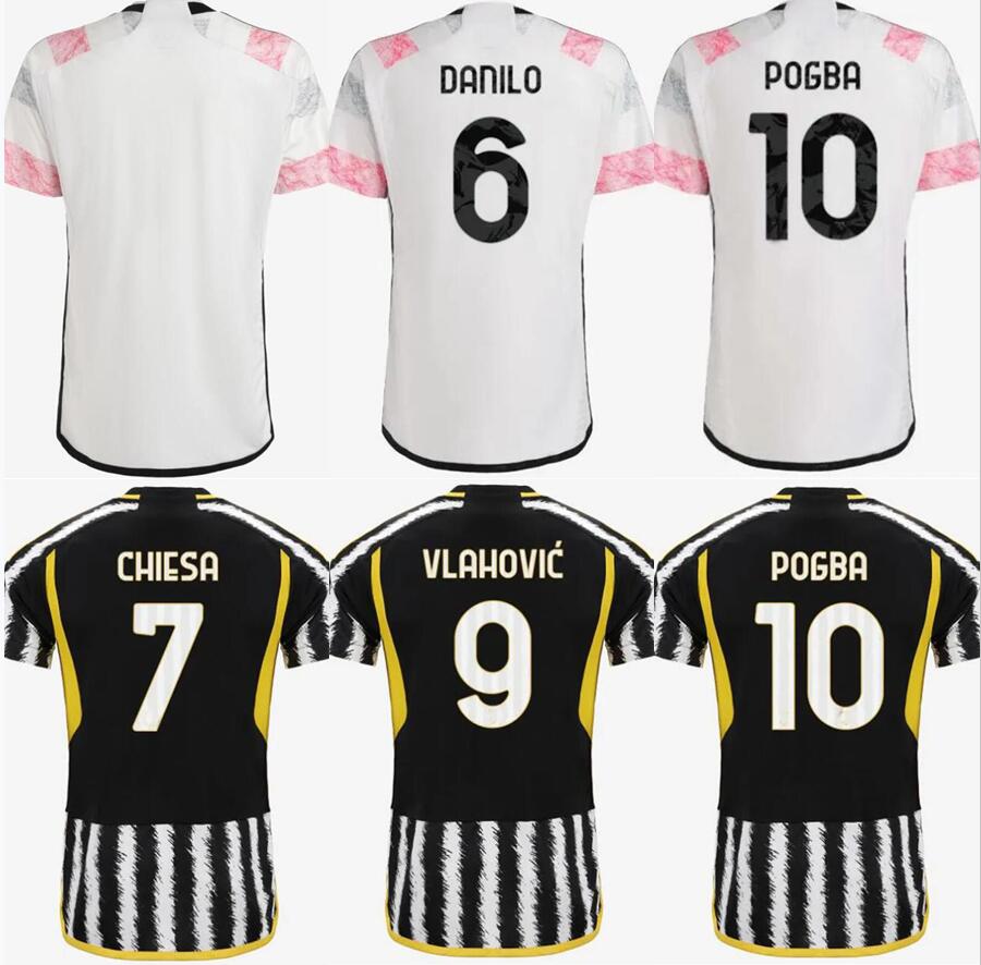 

VLAHOVIC soccer jerseys 22 23  home and away MILIK KEAN POGBA CHIESA McKENNIE LOCATELLI goalkeeper SZCZESNY 2023 2024 Kits men Kids unifor juventus fans, 23/24