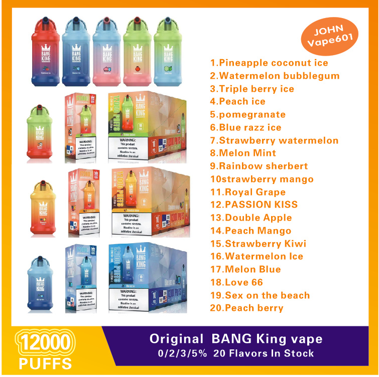 

Original Bang King 12000 Puff Disposable Vapes Pen puff 12000 E Cigarette 0% 2% 3% 5% Vaporizer Recharge Mesh Coil Vape Pen Puffbars ship one day 12000 puff