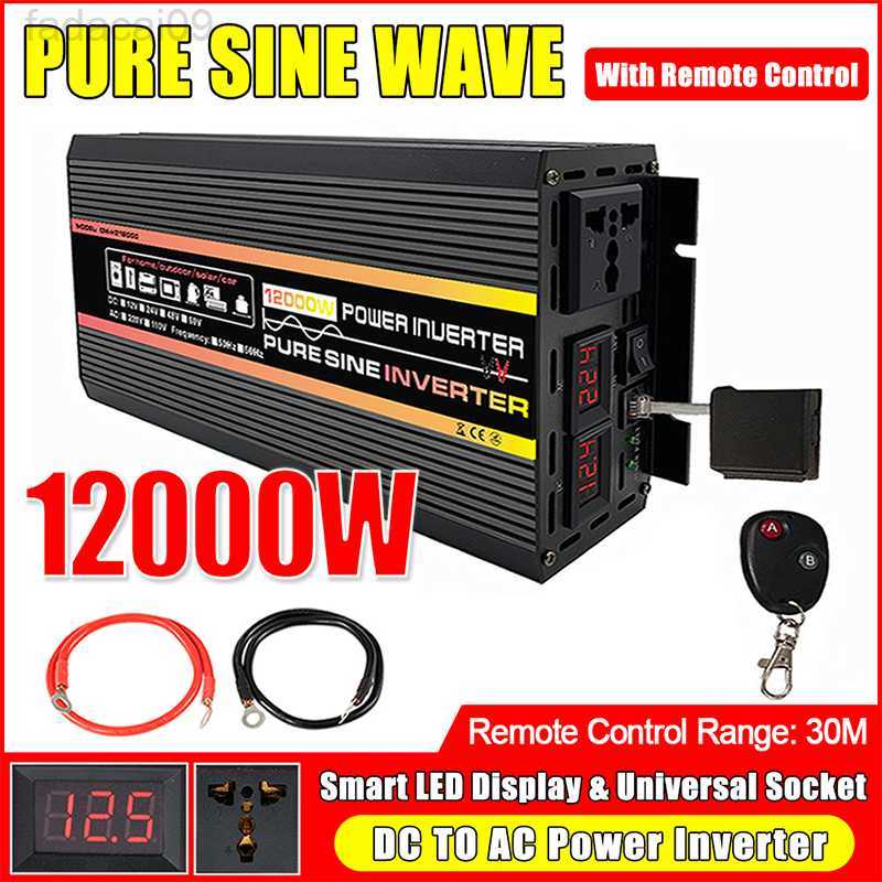 Jump Starter 12000W Pure Sine Wave Solar Inverters 12V 220V Voltage Converter Transformer 10000W 50hz Power Inverter for Car Home S24562-image-883790493
