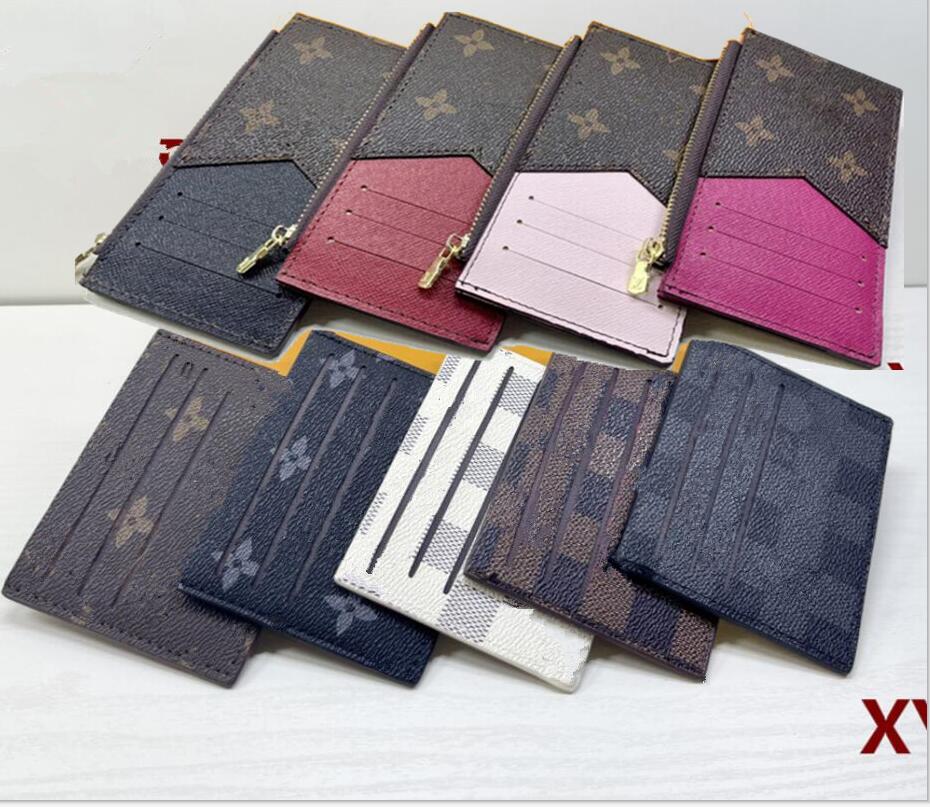 

2023 Designer Card Holder Wallet Short Case Purse Quality Pouch Quilted Genuine Leather Womens Men Purses Mens Key Ring Credit Coin Clutch Mini Bag Brown Canvas with b