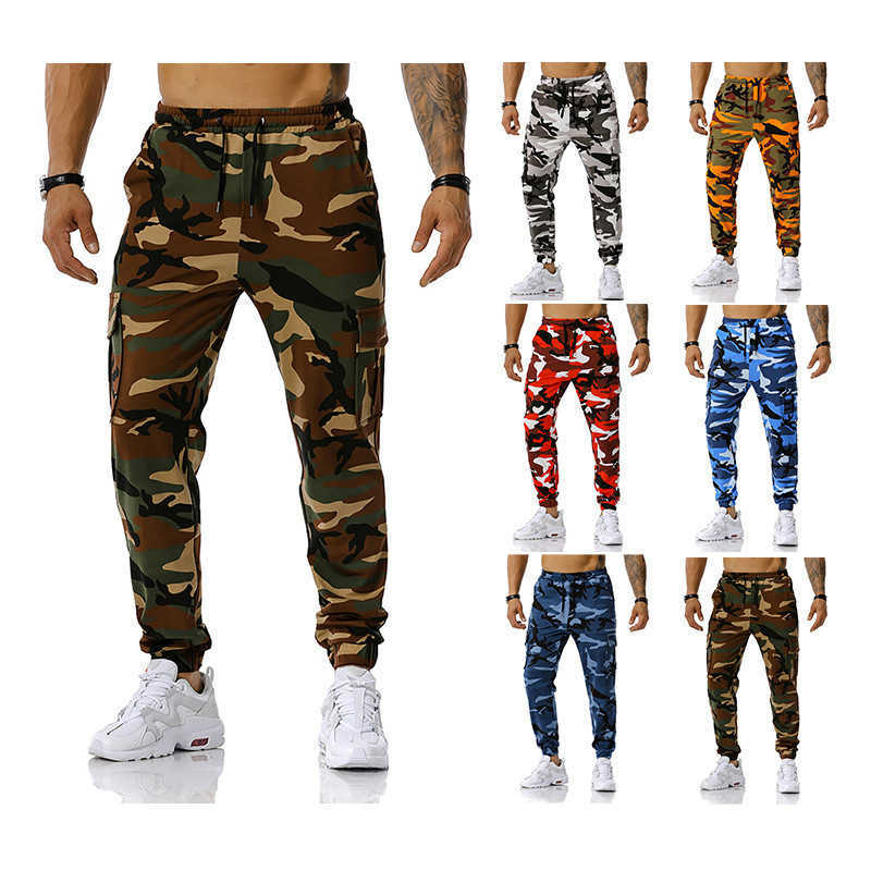 

Jeans Camouflage Pencil Cargo Pants Men Multi Pocket Military Camo Pants Army Track Trousers Male Streetwear Overalls Homme X0621, 8821