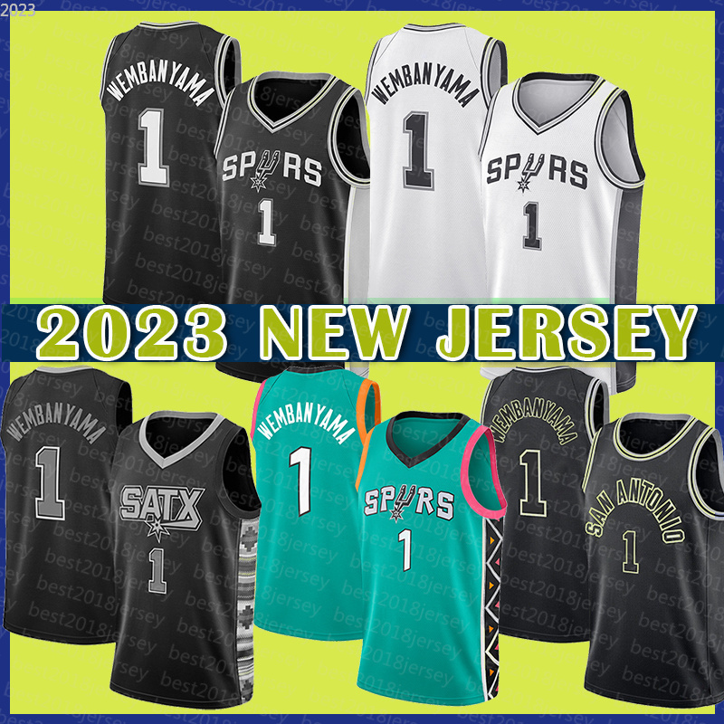 

New Basketball Jersey San Antonio''Spurs'' Mens Youth 2023 1 Victor Wembanyama Man Kids 16555, Mens jersey