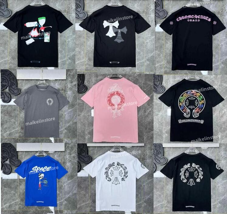 

Classics Mens t Shirts Heart High Quality Brand Crew Neck Chromes Short Sleeves Tops Tees Ch T-shirts Sweater Casual Horseshoe Sanskrit Cross Print hj67, Cus1
