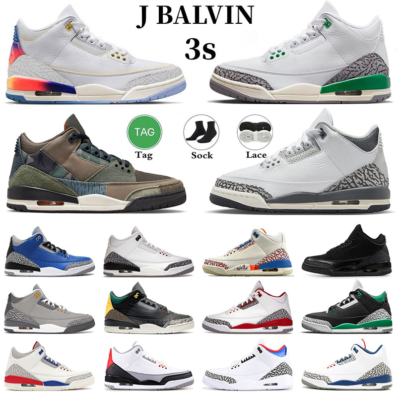 

Jumpman Wizards 3 3s Mens Basketball Shoes White Cement Reimagined Hide N' Sneak Mr.Triple Double Patchwork J Balvin Lucky Green men sport sneakers, 40-47 pine green