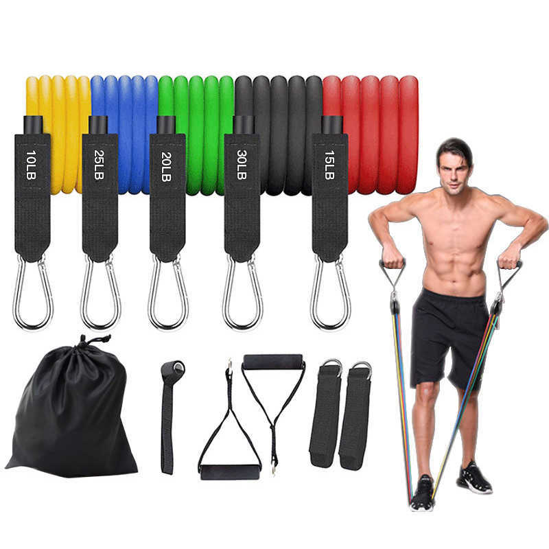 Bandes de résistance Fitness Exercice Bandes de résistance Ensemble Gym Musculation Corps Yoga Pilates Sport Bande Pull Up Élastique En Caoutchou