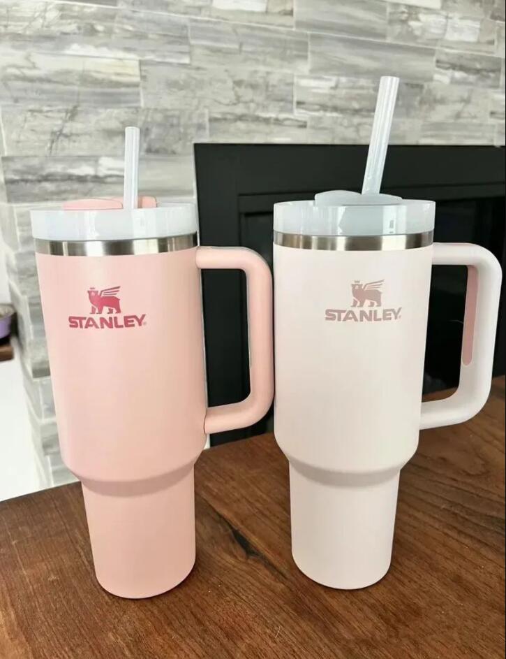 

DHL Stanley Quencher H2.0 40oz Stainless Steel Tumblers Cups With Silicone Handle Lid and Straw Big Capacity Car Mugs Vacuum Insulated Water Bottles 0703, Multi-color