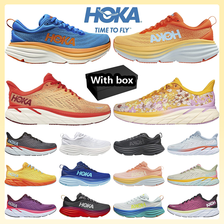 

Hoka Bondi 8 Running Shoes Hokas ONE ONE Clifton 8 Black White Shock Absorbing Road Bondi 8 Men Women Sneakers Climbing Runner Trainers Walking Jogging with box, Item#7