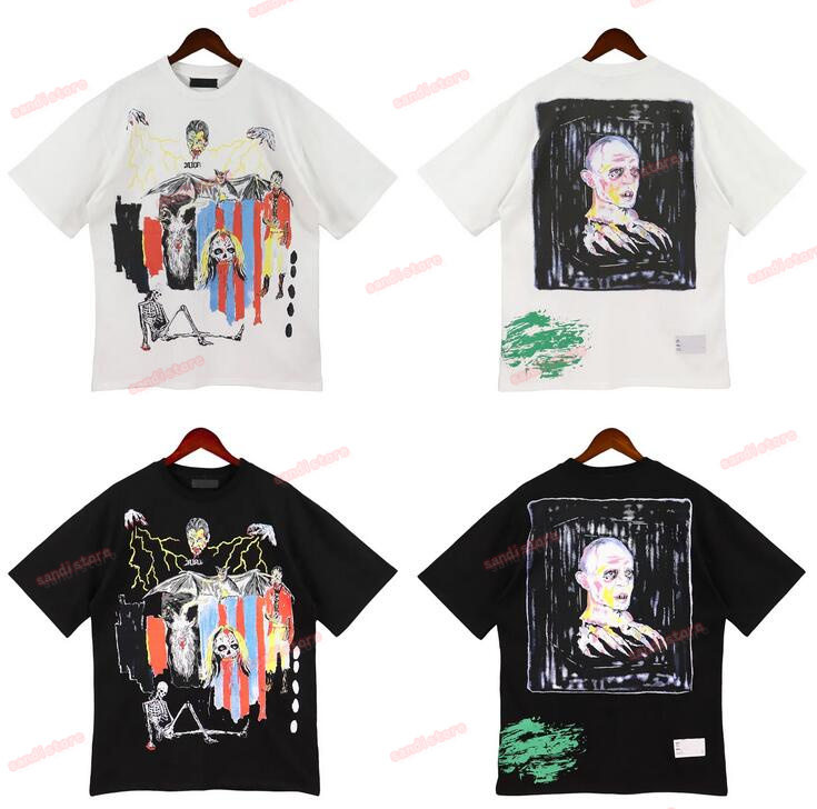 

Womens Mens T Shirt Designer Limited Edition Couples Tees Street Wear Summer Fashion Brand Amiris Shirt Splash-ink Letter Print Short Sleeve Casual Loose Crewneck, Qq11