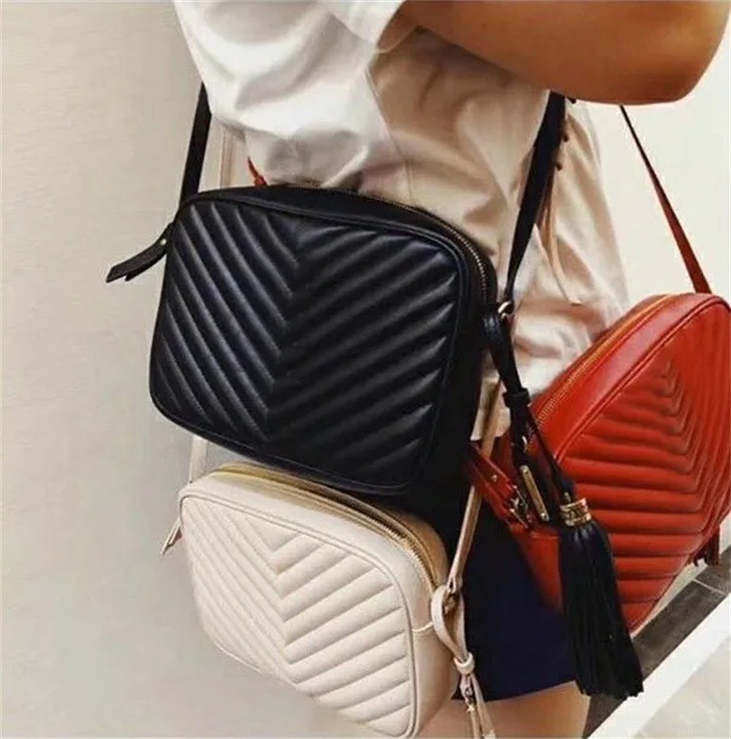 

Designers tassel quilting totes camera duffle hobo clutch travel Evening bag Shoulder Wallets mans cowhide lady Women handbag square Soft luggage bag cross body, Red