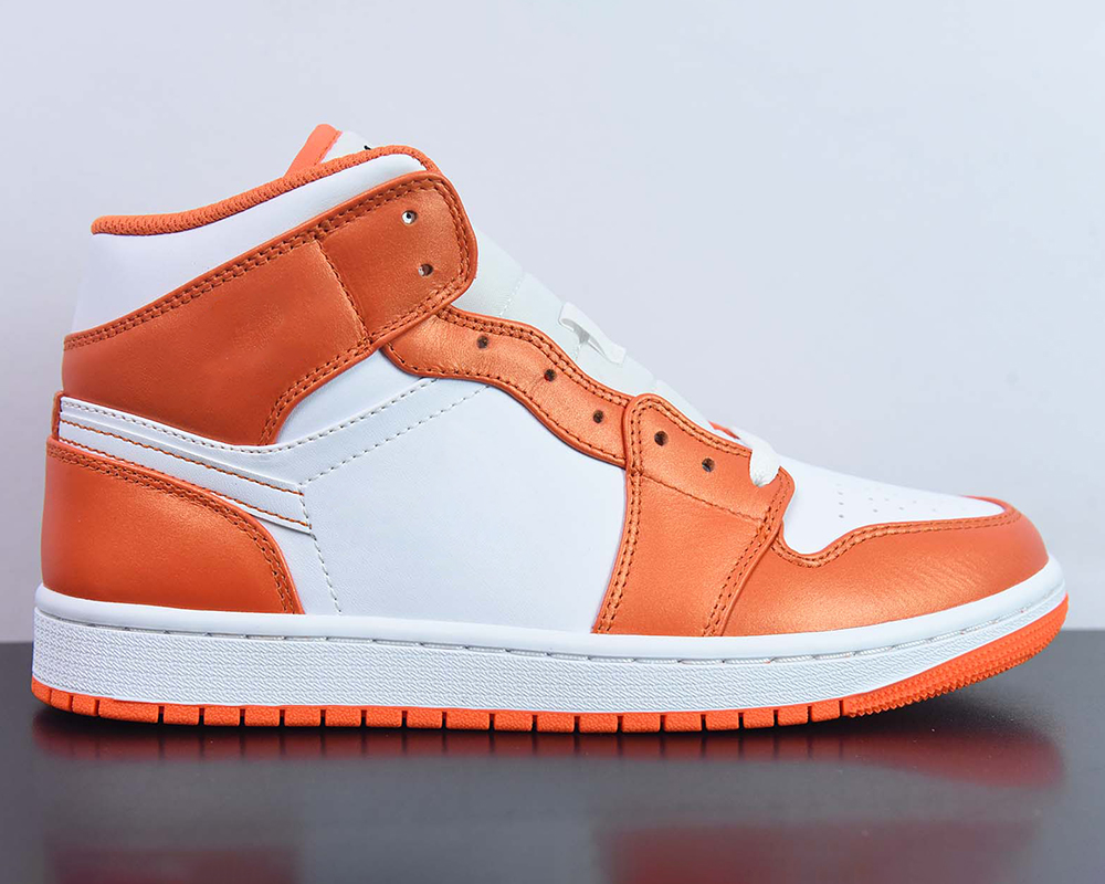 

Jumpman 1 Mid Basketball Shoes White Orange Sports Outdoor Sneakers Whit Box, #1
