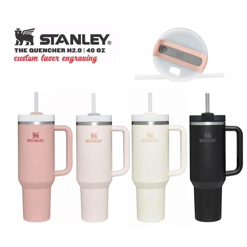 

Stanley Quencher H2.0 40oz Stainless Steel Tumblers Cups with Silicone handle Lid Straw 2nd Generation Car mugs Keep Drinking Cold Water Bottles With Logo GJ0717599, Nude