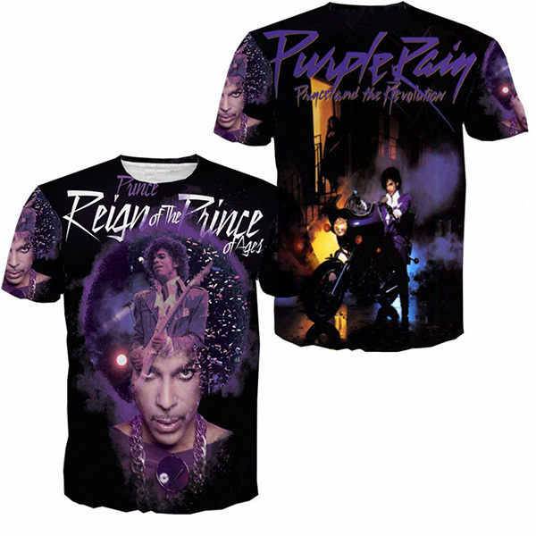 

Music Legend Prince Purple Rain 3D All Over Print T shirt Men Women Couples Lover Junior Teenager Colleges University Tops Tee, Price purple rain