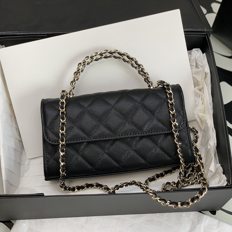 

Clutch With Chain Handbag Designer Crossbody Bag 10A Calfskin Evening Bags With Box C112, Silver