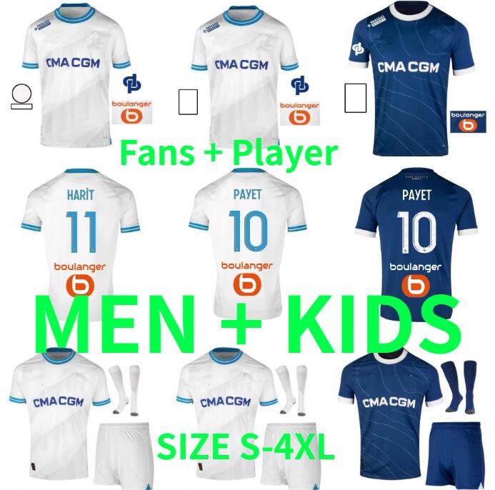 

23 24 Marseilles ALEXIS soccer jerseys 2023 2024 30 Under NUNO HARIT L SUAREZ maillot foot CLAUSS under PAYET football shirts men kids GUENDOUZI fans player version
