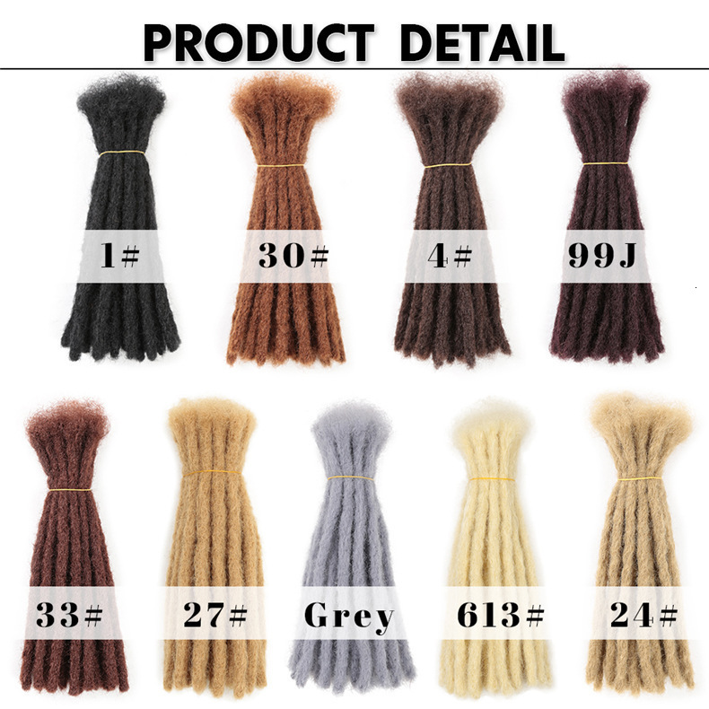 

Afro Kinky Bulk Natural Human Hair Dreadlocks Braids Crochet Braiding Extensions Handmade Soft Faux Locs for Women Black 220409