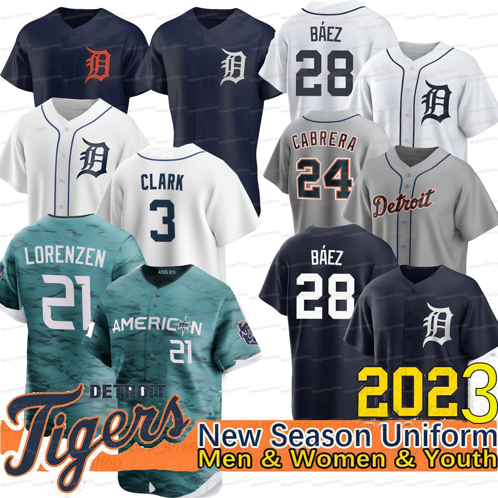 

Tigers Max Clark Detroit Jersey Miguel Cabrera Javier Baez Riley Greene Michael Lorenzen Spencer Torkelson Jake Rogers Zach McKinstry Jake Rogers Alexander Schoop, Navy flexbase