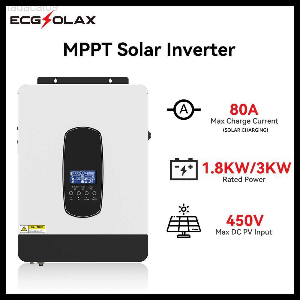 Car Jump Starter Power ECGSOLAX Hybrid Solar 12V24V 3KW 18KW Inverter Off Grid Built in 80A MPPT Controller Pure Sine Wave Max PV 450VDC HKD23071-image-883789786