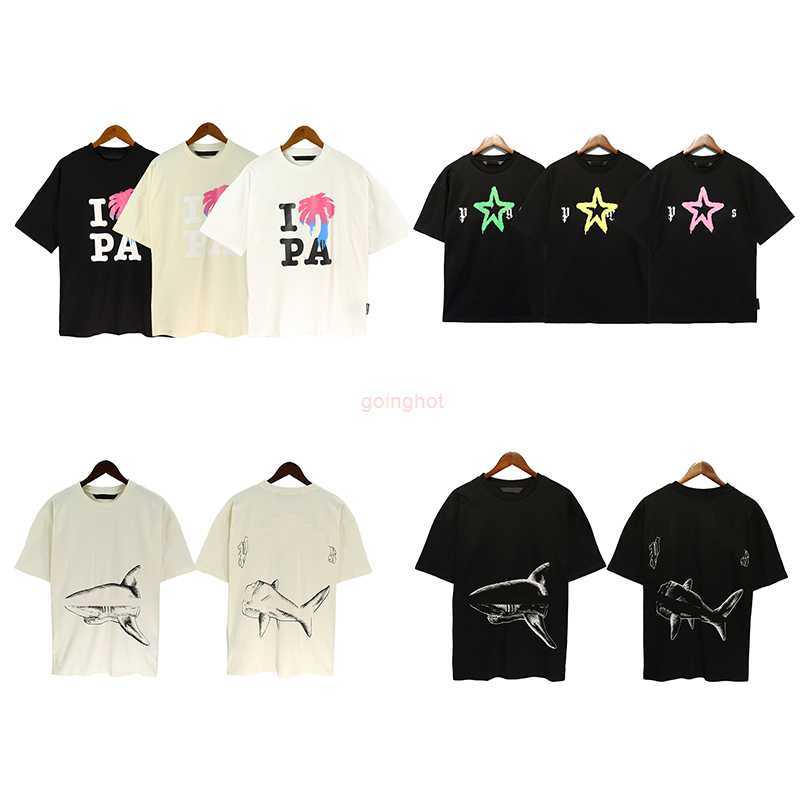 

Mens designer Shirt Palm Womens T-shirt New Shark Coconut Print crewneck Casual Short Sleeve Size S/M/L/XL