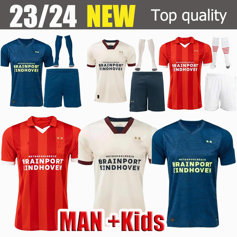 

23 24 Eindhoven Away Soccer Jerseys PSVS Men kids kit 2023 2024 Hazard FABIO Silva Home men kids it football shirts kids set TOP adult kits