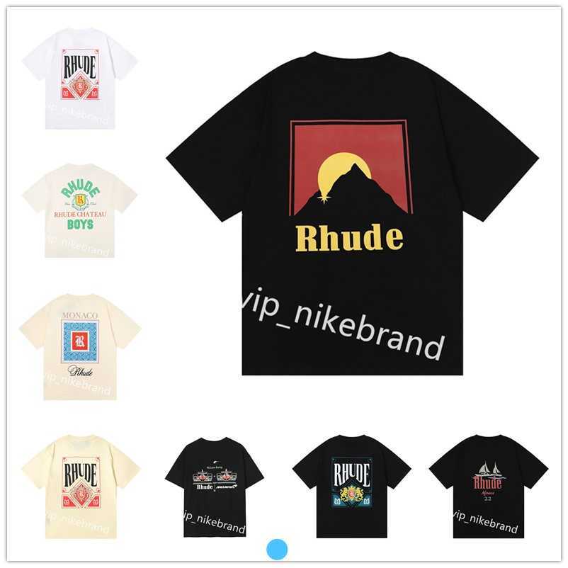 

Top Craftsmanship rhude Mens T Shirts summer Fashion designer tshirts Street Casual Short Sleeve Beach Style RHUDE tees Cotton printing Rhude shirt S-5XL, 15