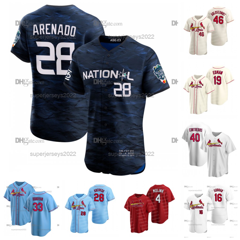 

28 Nolan Arenado St. Cardinal Jersey Paul Goldschmidt Nolan Gorman Willson Contreras Brendan Donovan Yadier Molina Albert Pujols Walker 19 Edman Paul DeJong, White flex base