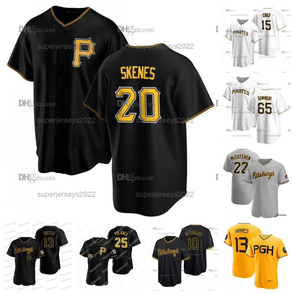 

22 McCutchen Pirates 20 Poul Skenes Jersey Bryan Reynolds KeBryan Hayes Carlos Santana Connor Joe Jack Suwinski Roberto Clemente Willie Stargell, Black 1 cool base
