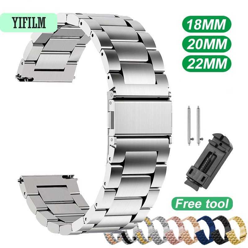 Watch Strap 18mm 20mm 22mm Watch Band Fitbit Strap/Stainless Watch Metal Straps For Samsung Huawei Fossil-image-883616798