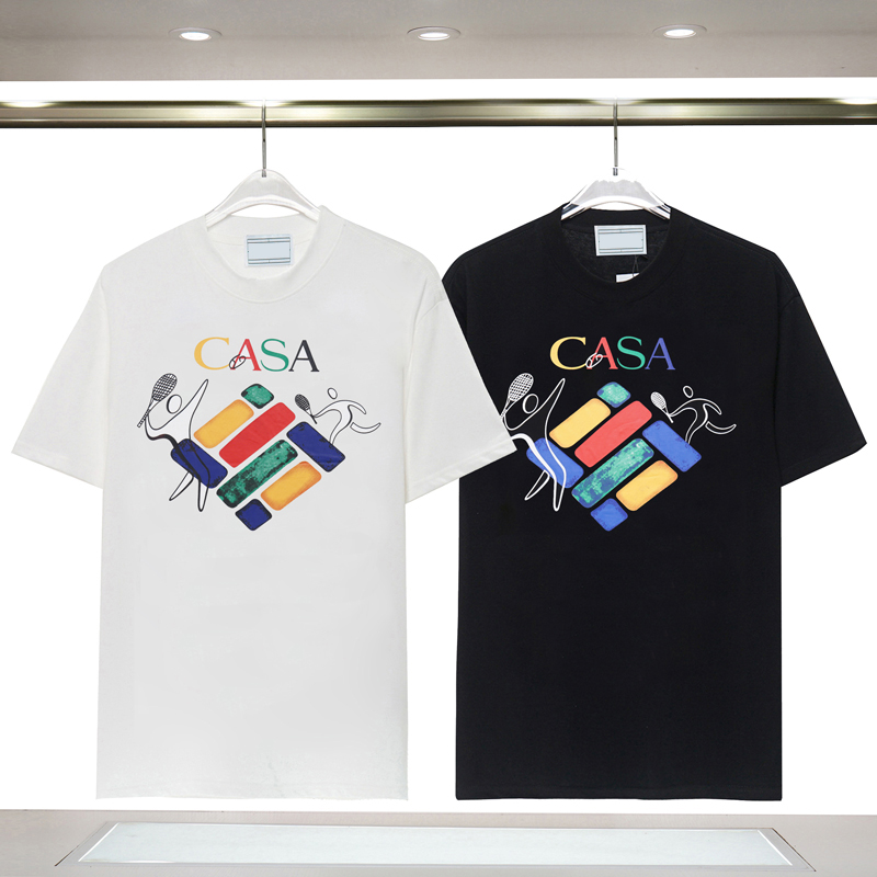 

23ss Short Sleeve Cotton Tee Plus Size Colorful Tennis Sports Fashion Summer T shirt Europe Men Unisex Tshirt 3XL Size, 8182 white