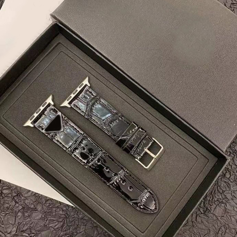 

Watchband for Apple iwatch Fashion designer Letter P Pure Color Luxury Watch Bands Genuine Leather Replacement Wrist Band Straps 2307101PE