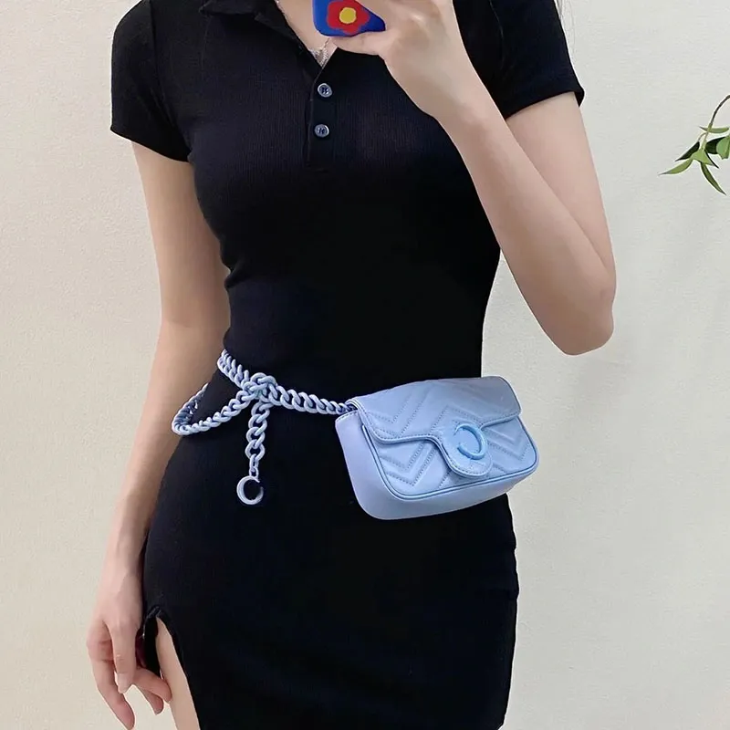 

Waist Bags Women Shoulder Crossbody Mini Messenger Handbag Purse Wallet Light pink v-Quilted Genuine Leather Handbags Plain Smill Size Lady Fashion letters