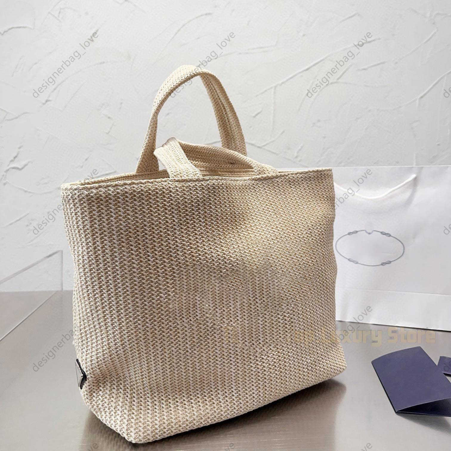 

Stripe Straw Bag Designer Woman Crochet Tote Bag Luxury Handbag Summer Shopping Purse Totes Shoulder Handbags Triangle Top Quality 31*30cmStripes Color Mixing, P2206-stripesblack-31x30cm