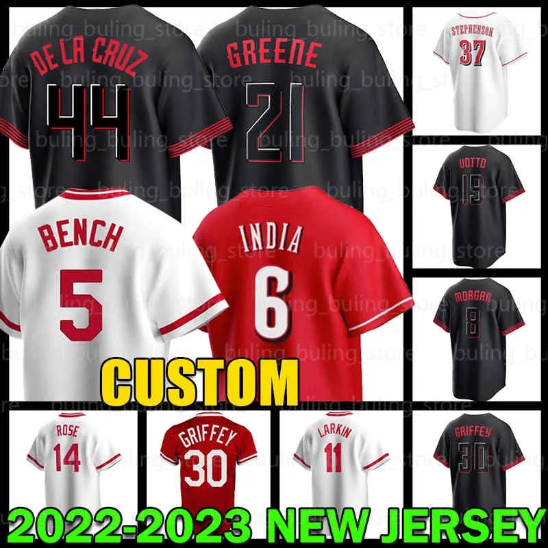 

44 Elly De La Cruz 19 Joey Votto Baseball Jersey Ken Griffey Jonathan India Hunter Greene Johnny Bench Tyler Stephenson Jake Fraley Newman Spencer Steer Joe Morgan, Men