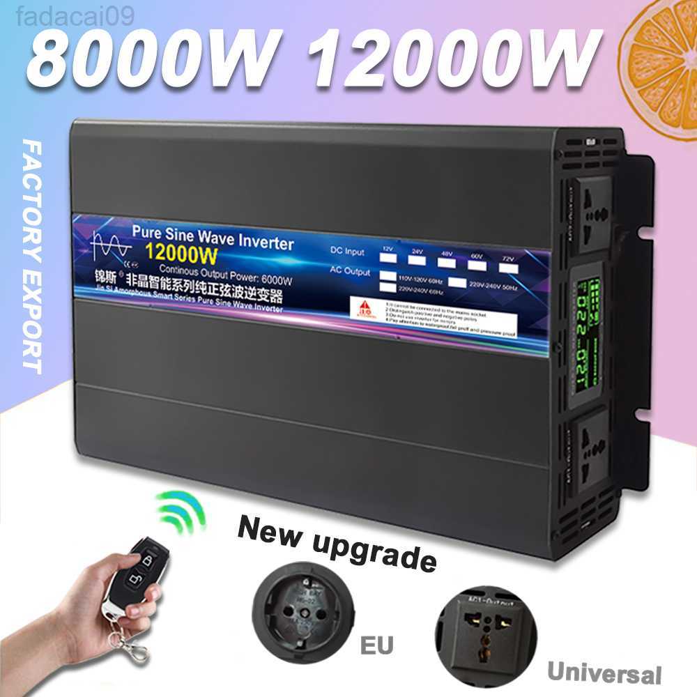 Car Jump Starter 12V 24V 48V To AC 110V127V 220V 8000W 10000W 12000W Pure Sine Wave Solar Remote Control Switching Power Supply Inverter HKD23071-image-883790002