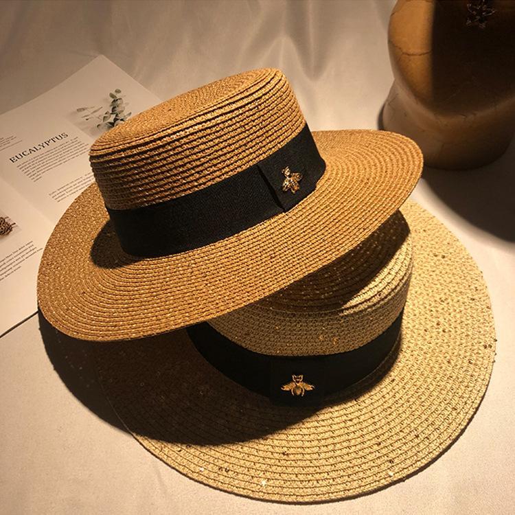 

Designer Straw Hat Bee Big Brim Hats Fitted Caps Bucket Hat Women Hats Mens Summer Outdoor Casquette Beach high quality