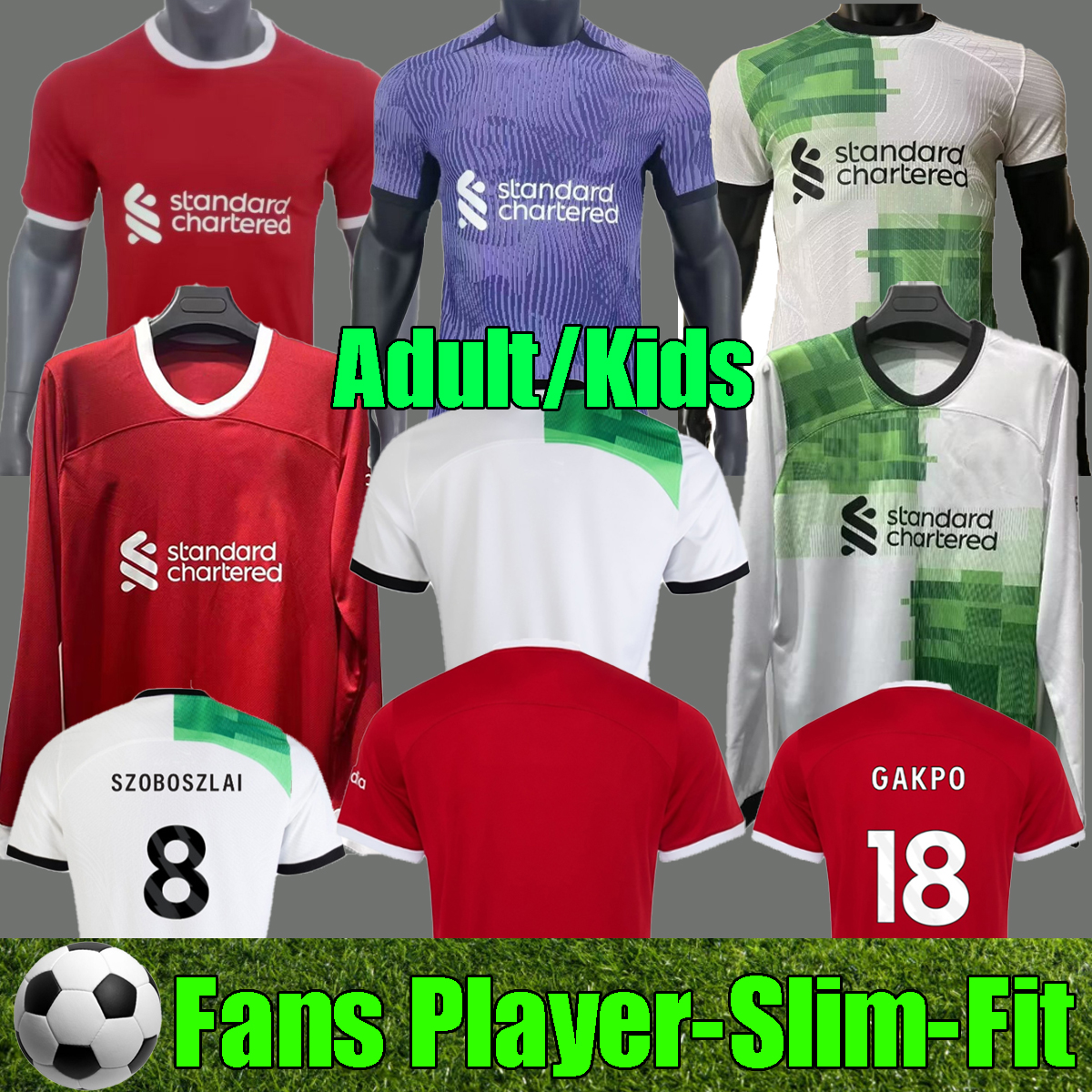 

23 24 Soccer Jersey long sleeve football shirts MAC ALLISTER Mohamed Luis DIaz Alexander Arnold GAKPO DARWIN LVP fan player version 3rd Men Kids Kits sock Full sets, 23 24 away+ulc