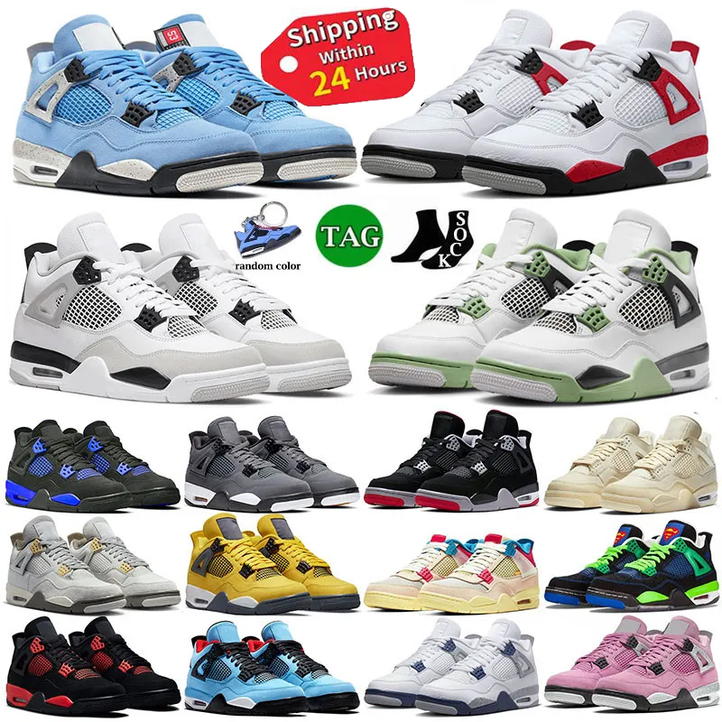 

Top quality 4 OG Mens Basketball Designer Shoes University Blue White Oreo Black Cat Black Canvas Sail metallic purple Red Thunder Infrared Women Sneakers, 29