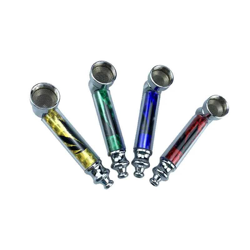

Detachable Cleaning Portable Pocket Hand Pipe Bong Metal Smoking Pipes With Screen Mesh Pad Multi Colors