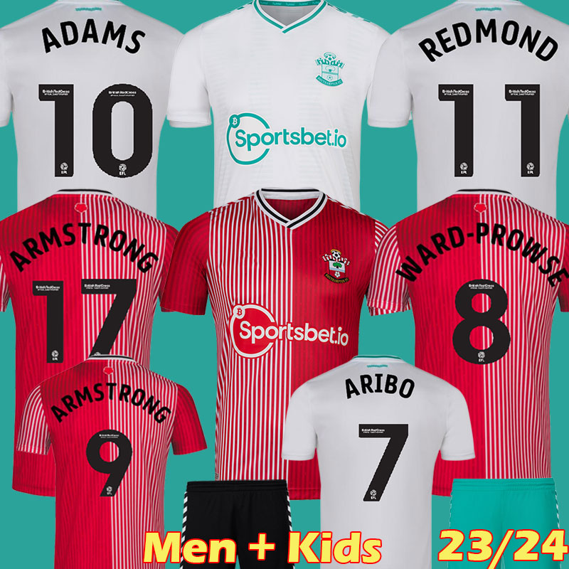 

23 24 ARIBO Southampton White Soccer Jerseys REDMOND 2023 2024 WARD PROWSE ELYOUNOUSSI ARMSTRONG ROMEU Awa Football shirts adult men kids kit jersey 999, Home league