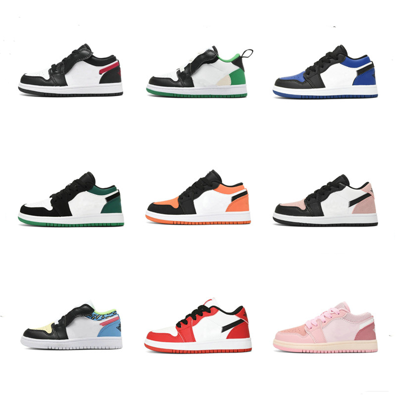

2023 kids 1 1S Jumpman Basketball shoes 1s LOW KIDS Sports sneakers for sale boys Girls kid youth baby infants trainers Black White Blue Red Size 26-35, Customize-11