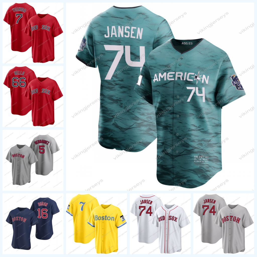 

Red Sox 2023 All Star Jersey 74 Kenley Jansen Masataka Yoshida Alex Verdugo Justin Turner Enrique Hernandez Jarren Duran Rafael Devers Triston Casas Bello Boston, Men cool base