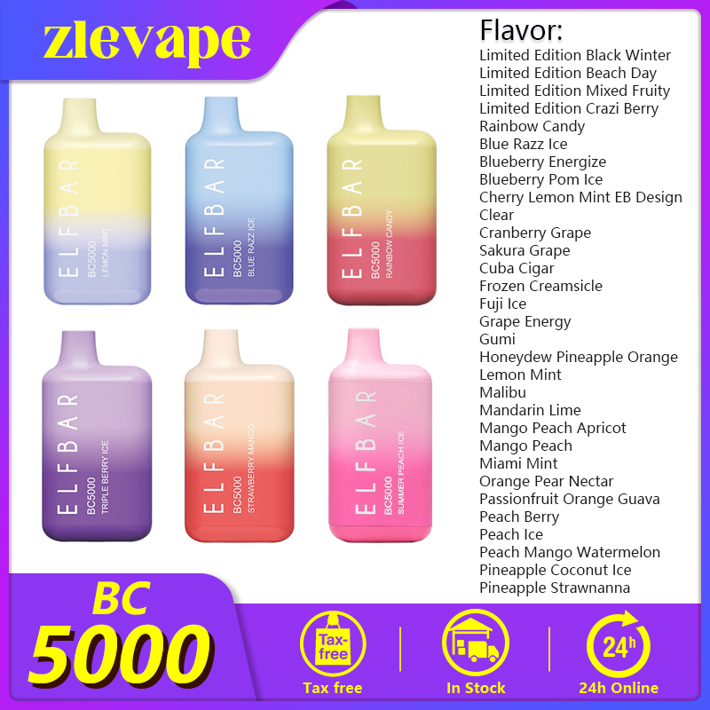 

ZLEBAR 5000 Puffs Disposable Vape Pen BC5000 Dual Coils Pure Taste OEM Vaporizer
