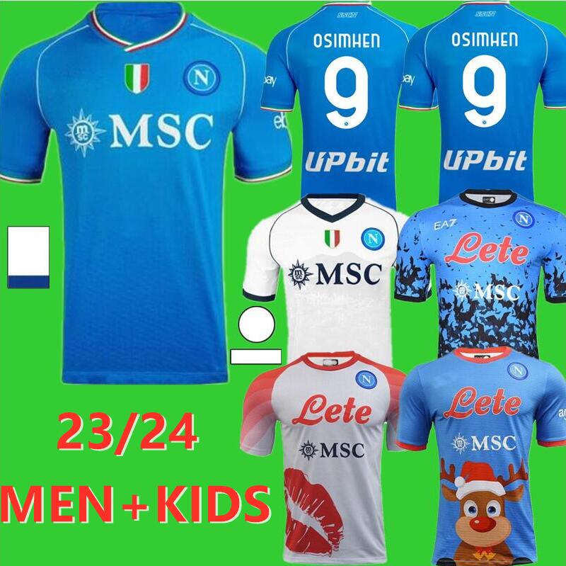 

23 24 Maglia Napoli Soccer Jerseys 2023 2024 Kids Kit Naples Home Away Football Shirt Christmas Valentine's Day Halloween Special Fouth ZIELINSKI OSIMHEN OLIVERA, 22/23