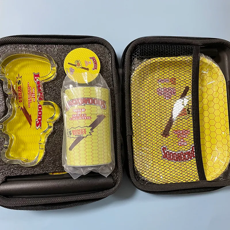 

4 Layers Metal Grinder Ashtray Tobacco 7in1 Smoking Accessories Set Dry Herb Pipe Rolling Tray Bag Individual Packing Smoke Shop