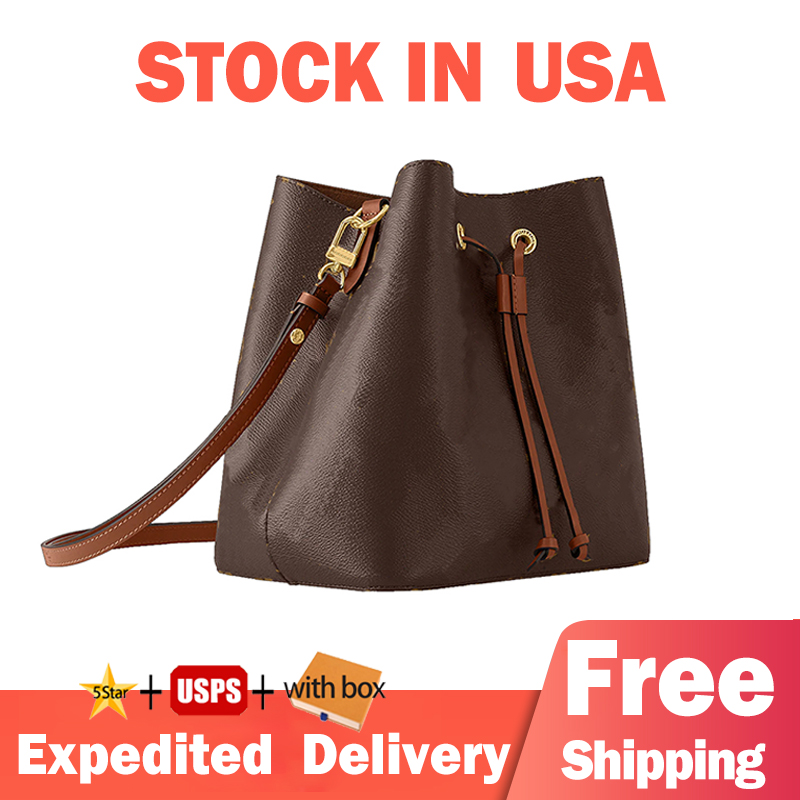 

Neonoe Mini Bucket Bags Luxury Designers Shoulder Bags Totes Hasp Flap Interior Compartment Coin Pouch Long Wallets Casual Practica Shopping Handbags, Brown